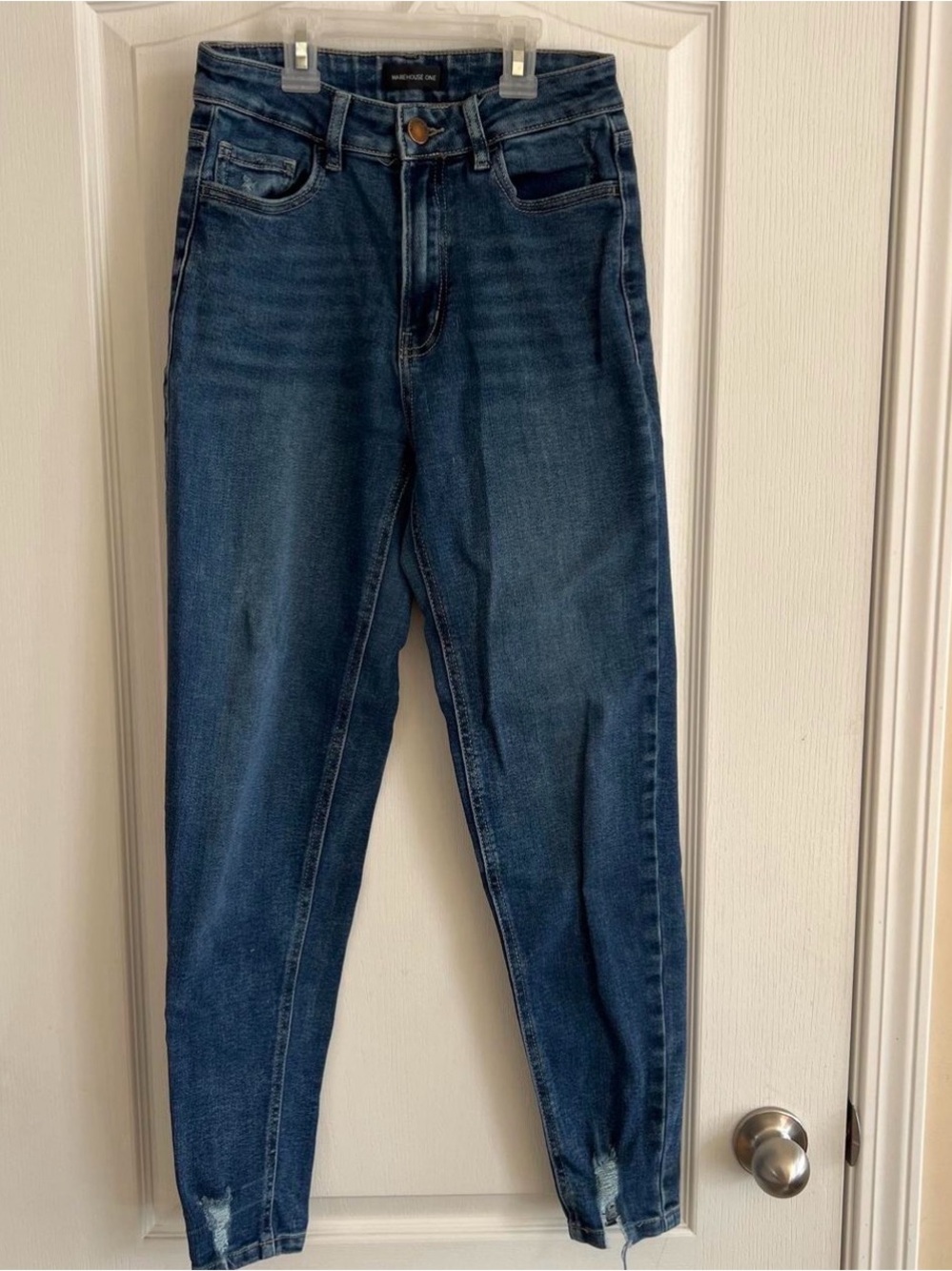 Warehouse One High-Rise Dark Blue Skinny Jeans